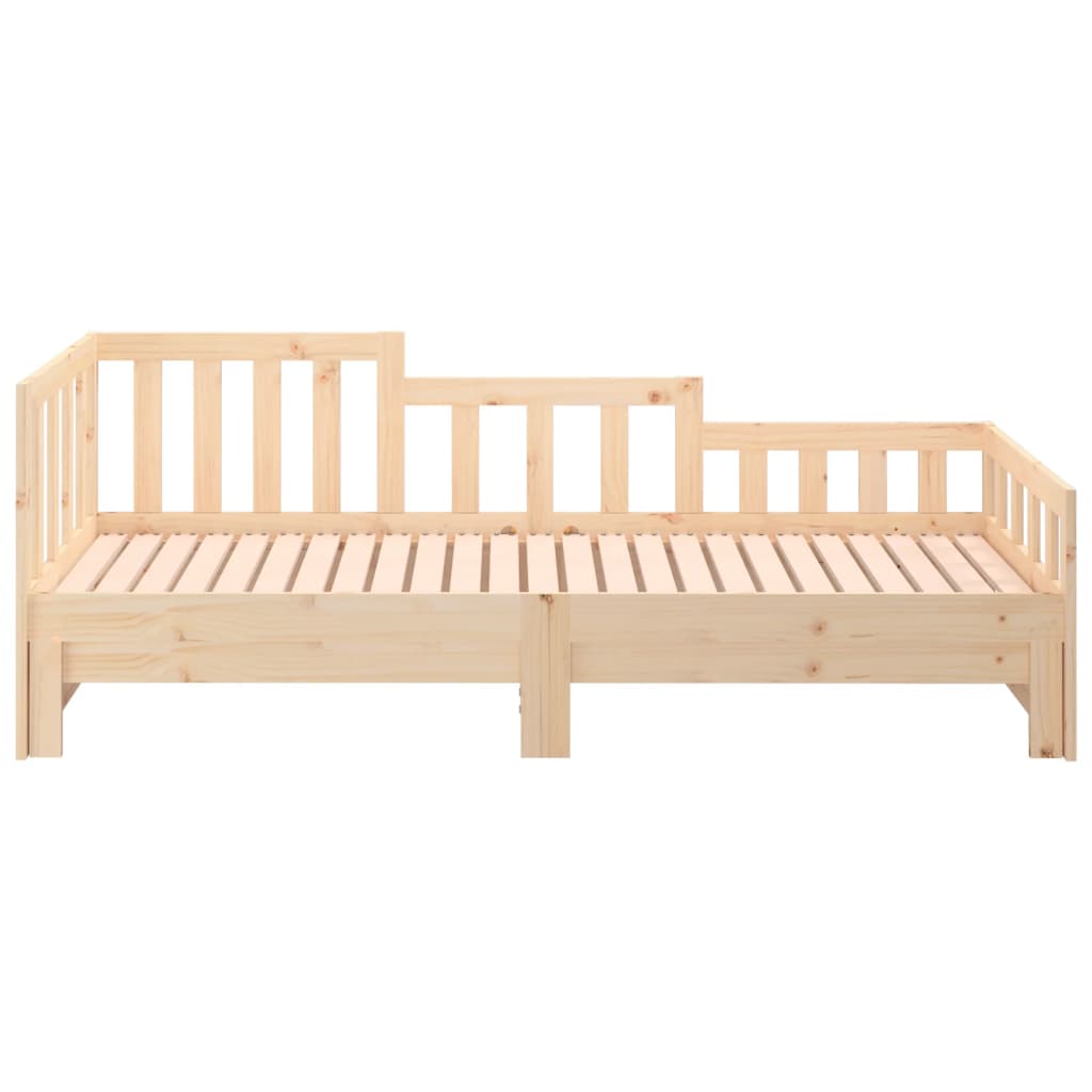 Pull-out Day Bed without Mattress 2x(90x190) cm Solid Wood Pine