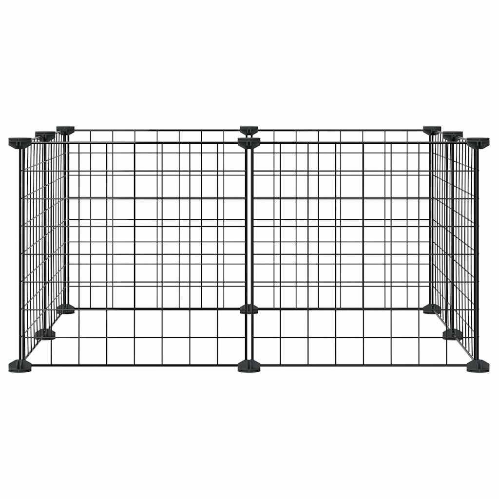 8-Panel Pet Cage Black 35x35 cm Steel