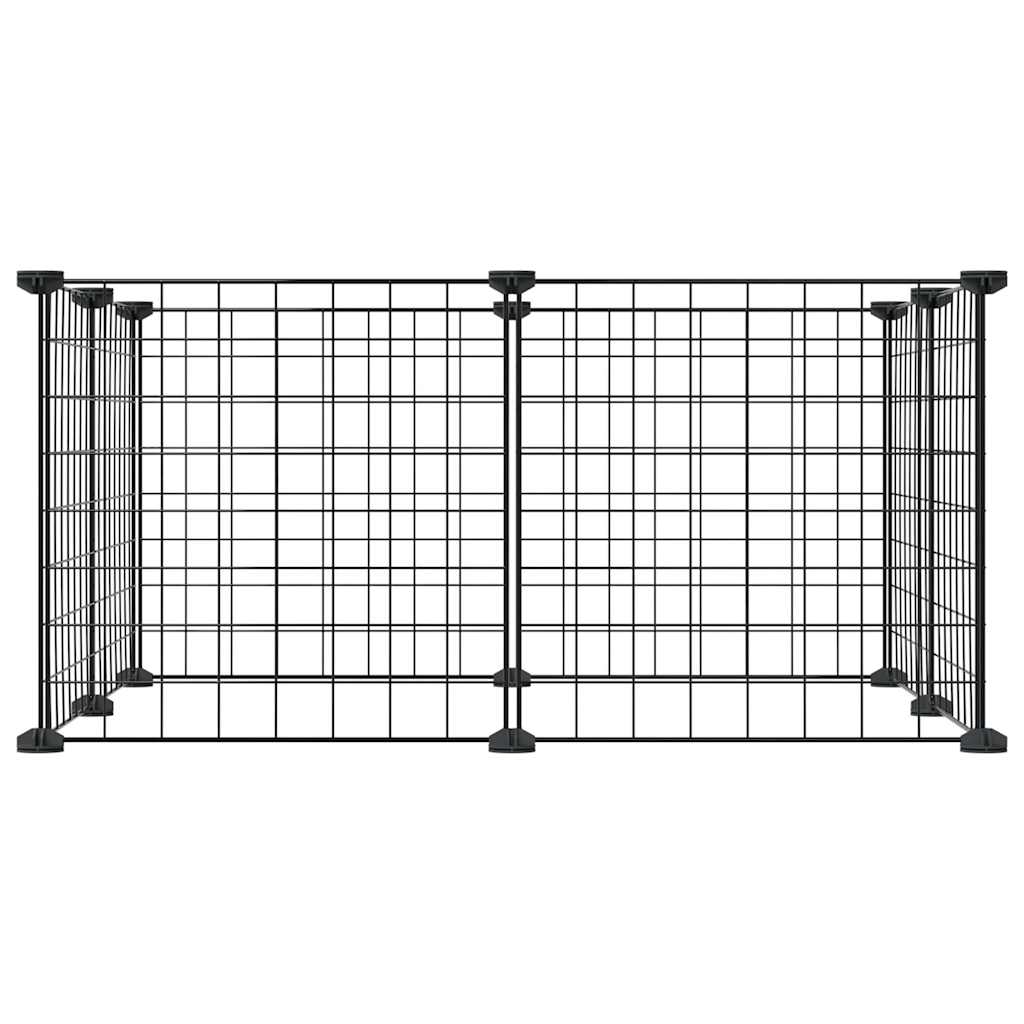 8-Panel Pet Cage Black 35x35 cm Steel