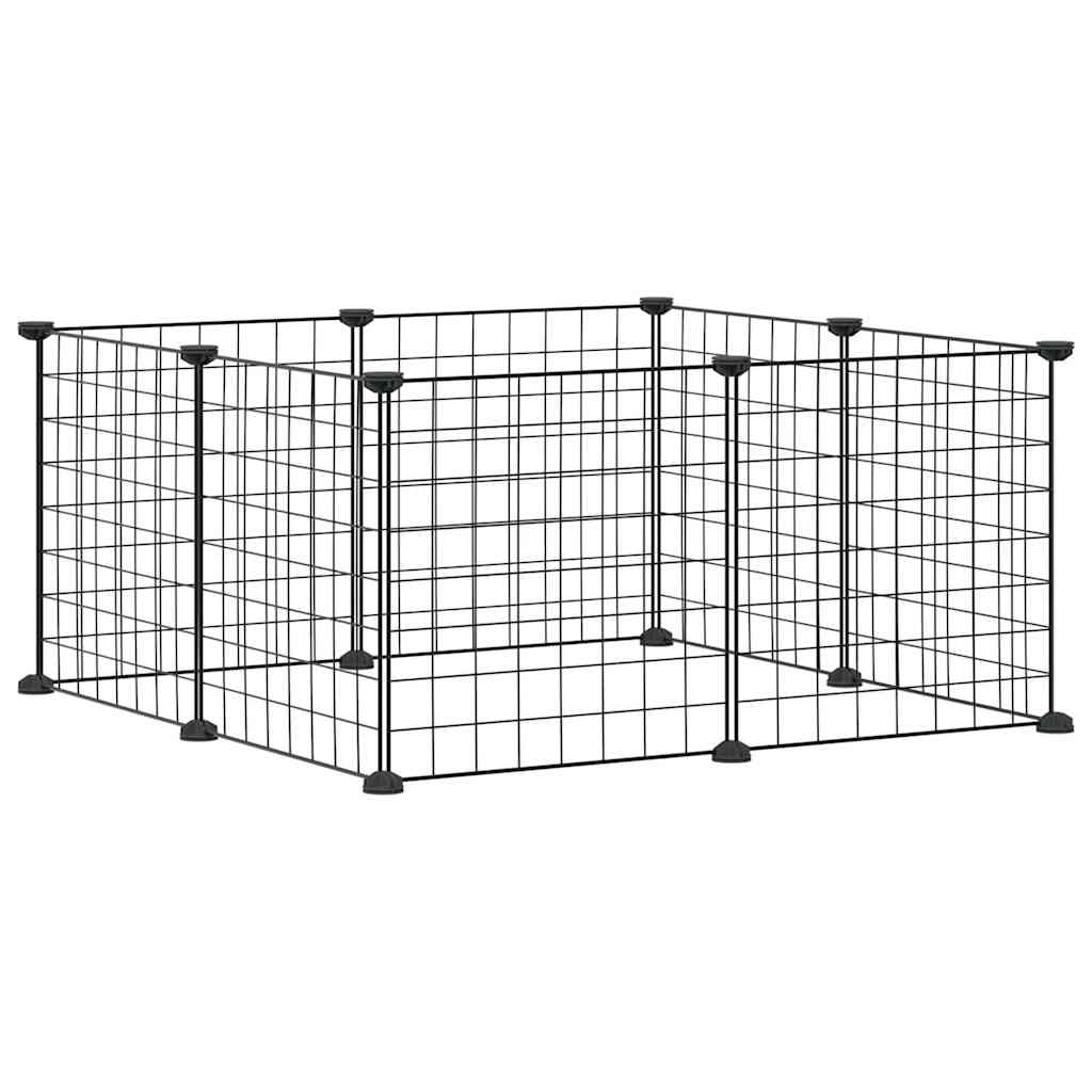8-Panel Pet Cage Black 35x35 cm Steel