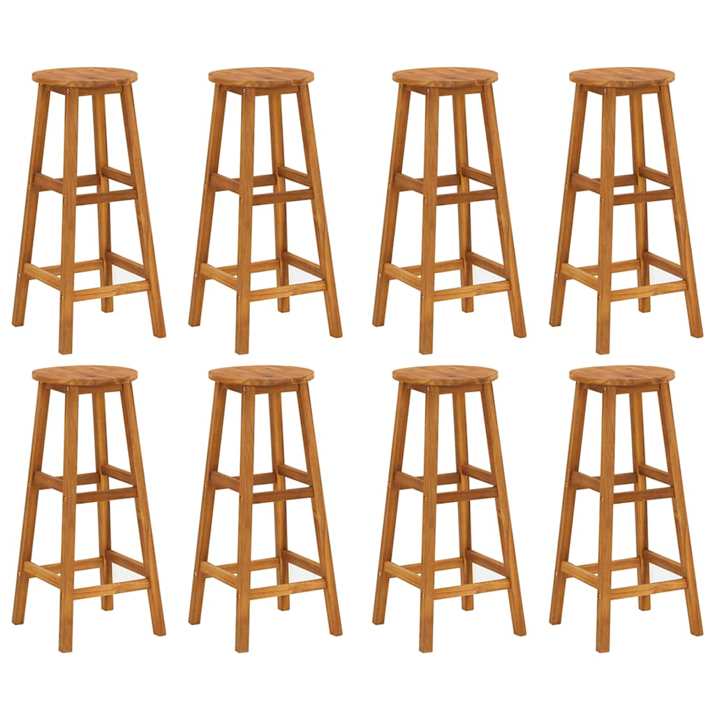 Bar Stools 8 pcs Solid Wood Acacia