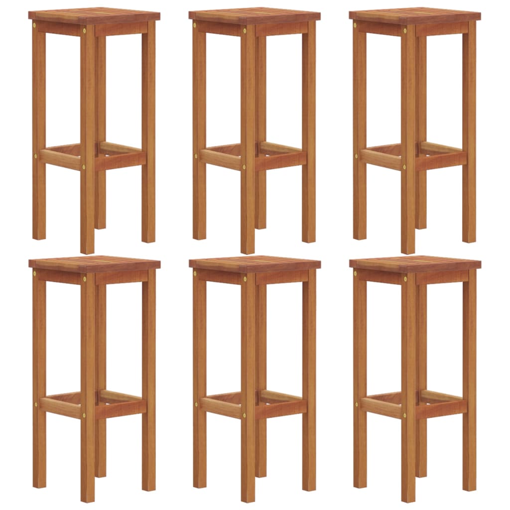 Bar Stools 6 pcs Solid Wood Acacia