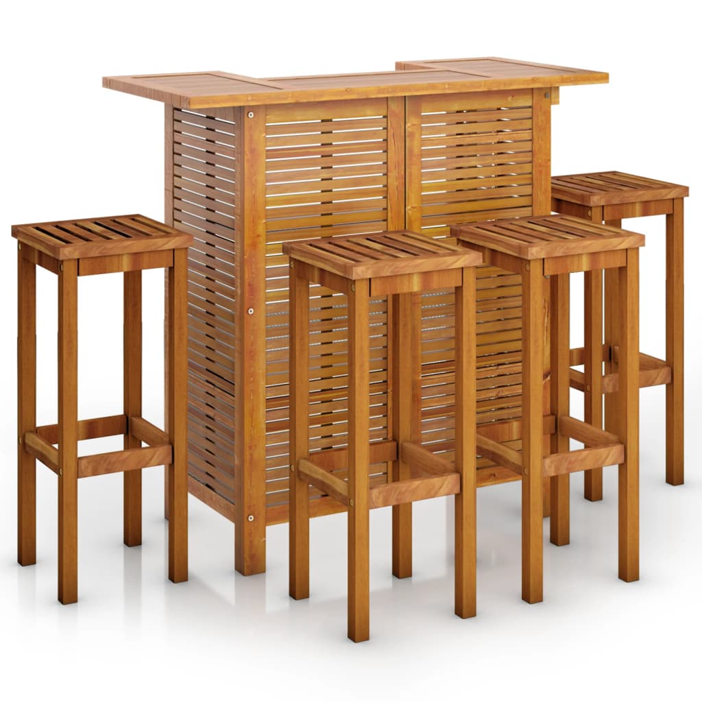 5 Piece Garden Bar Set Solid Wood Acacia