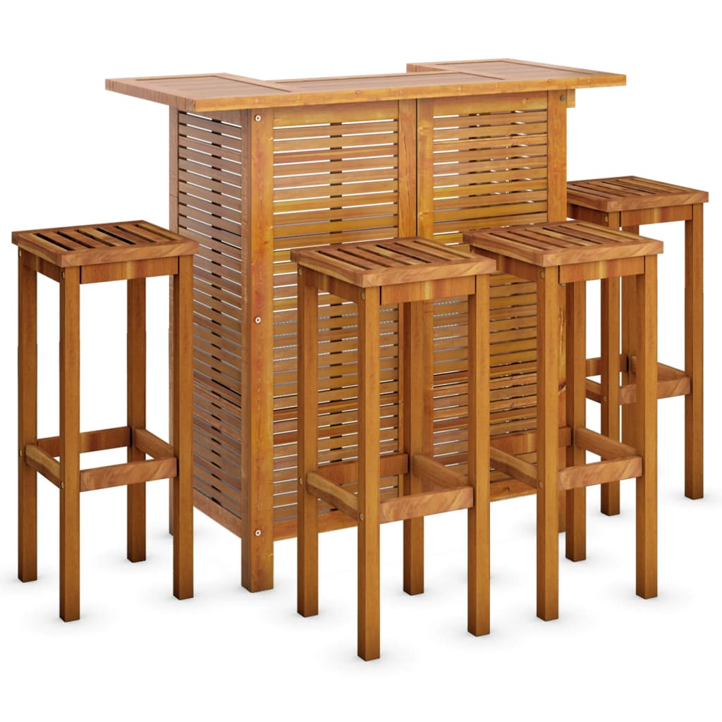 5 Piece Garden Bar Set Solid Wood Acacia