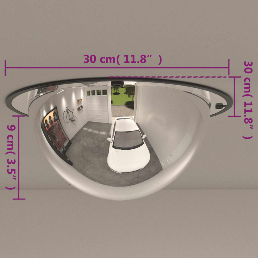 Full Domed Traffic Mirror Ø30 cm Acrylic