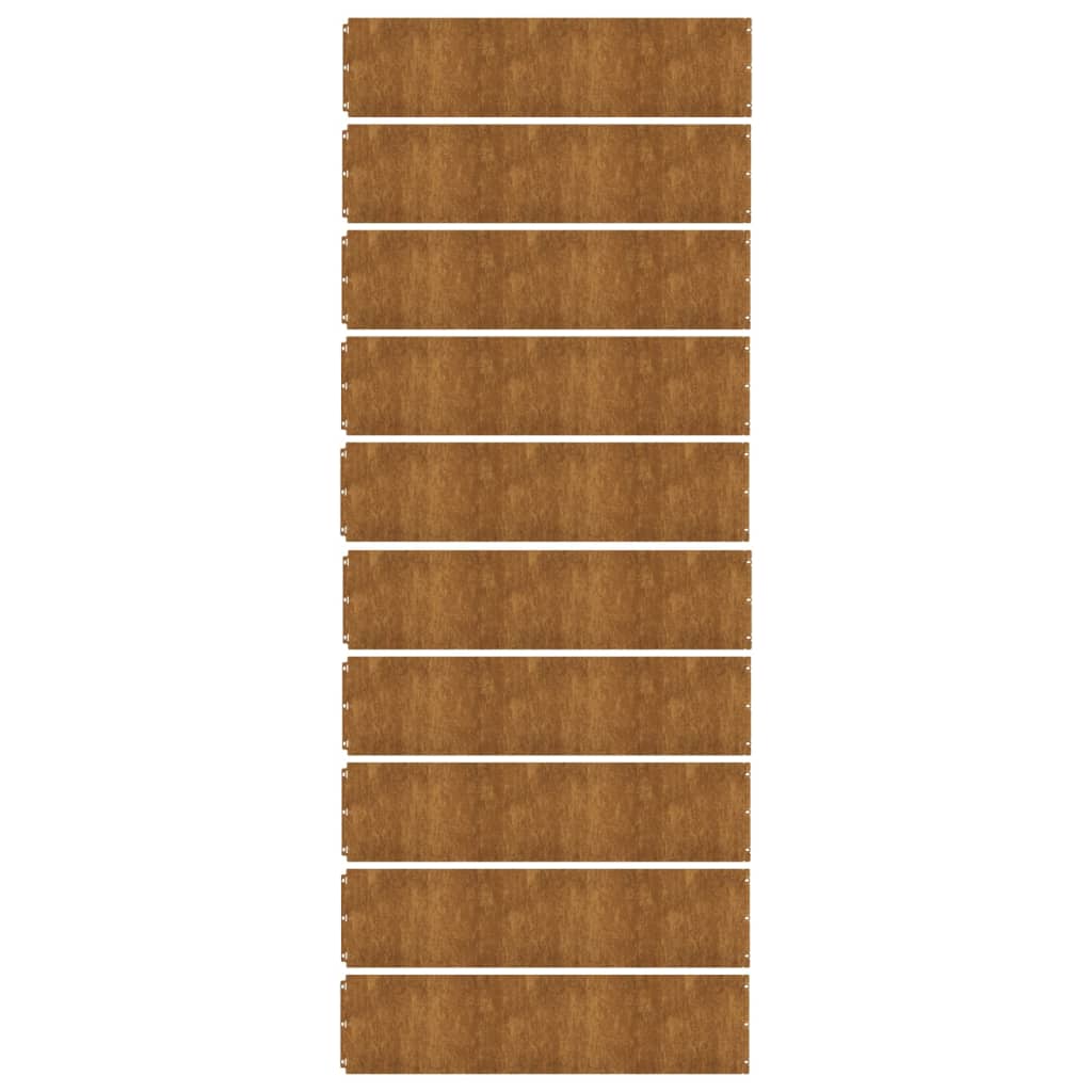 Lawn Edgings 10 pcs 25x103 cm Flexible Corten steel