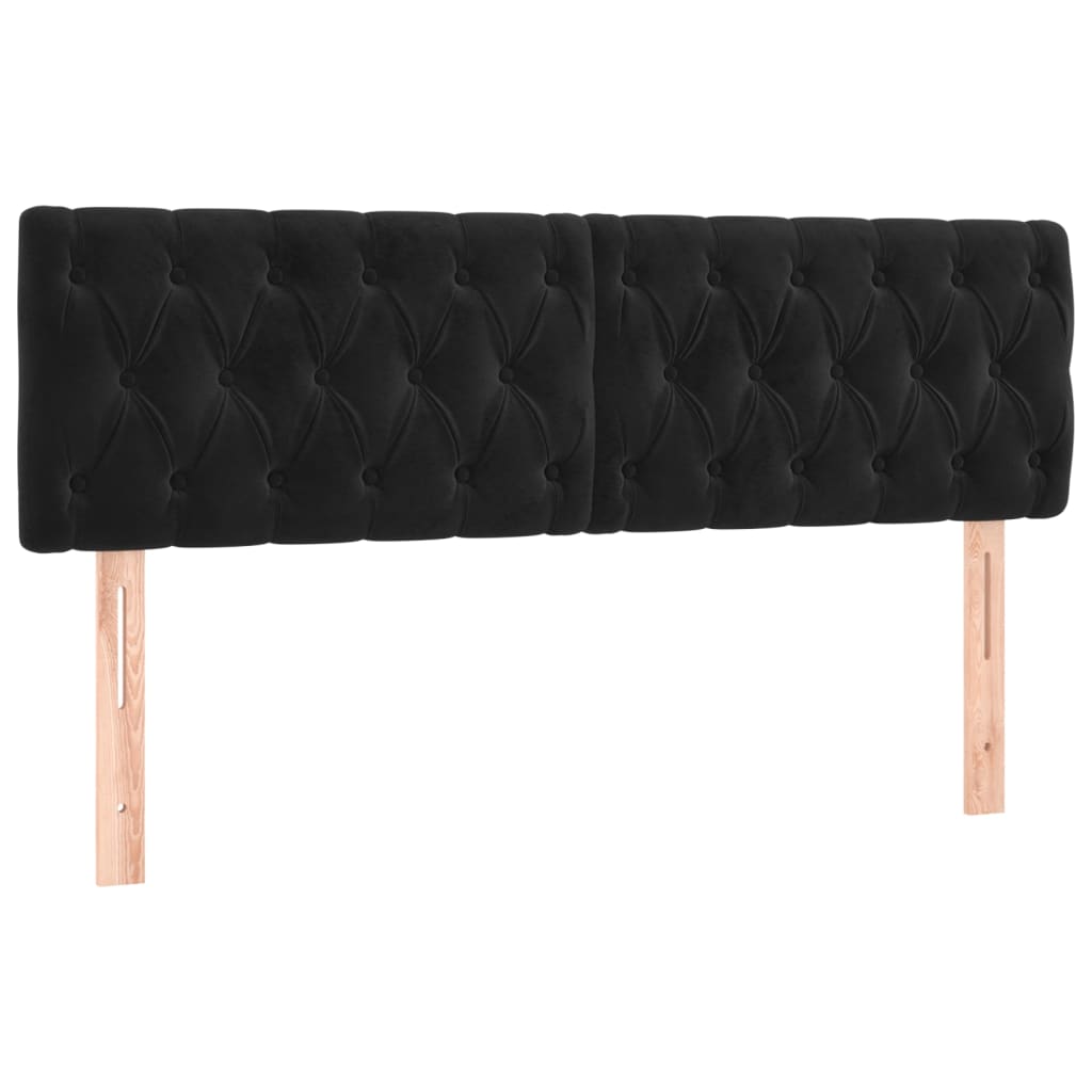 Headboards 2 pcs Black 80 cm Velvet