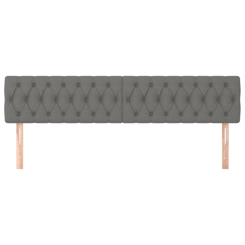 Headboards 2 pcs Dark Grey 100 cm Fabric