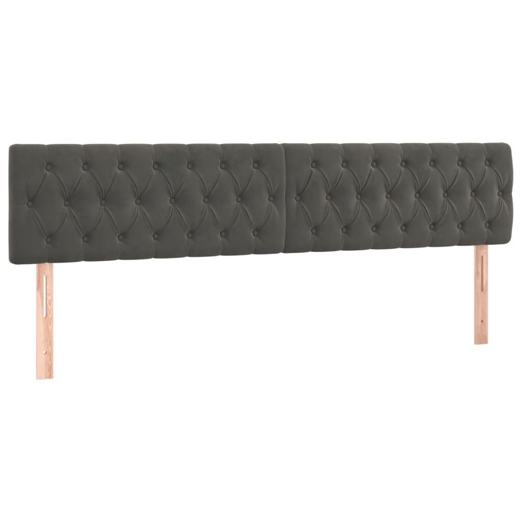 Headboards 2 pcs Dark Grey 100 cm Velvet
