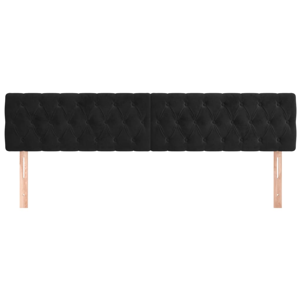 Headboards 2 pcs Black 100 cm Velvet