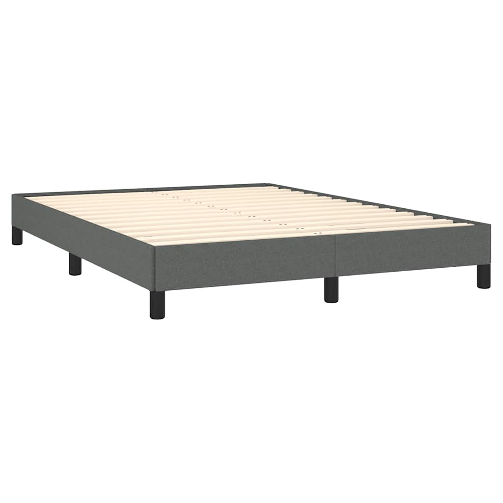 Bed Frame without Mattress Dark Grey 137x187 cm Double Fabric