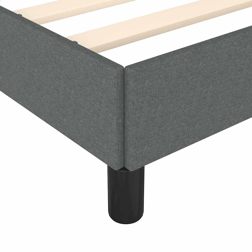 Bed Frame without Mattress Dark Grey 137x187 cm Double Fabric