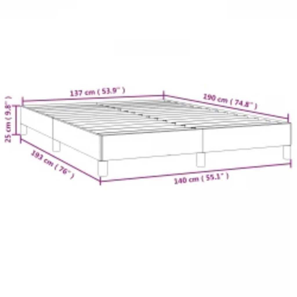 Bed Frame without Mattress Dark Grey 137x187 cm Double Fabric