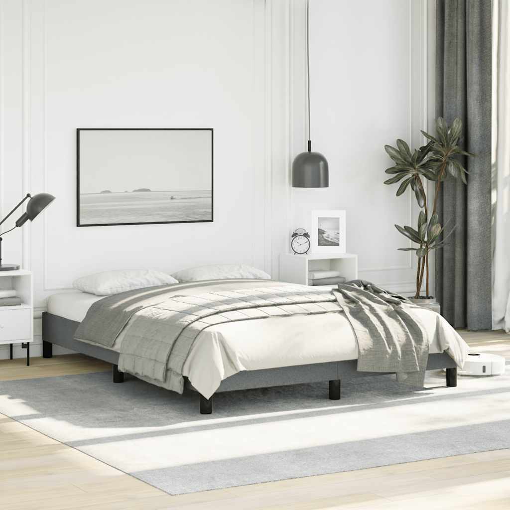Bed Frame without Mattress Dark Grey 137x187 cm Double Fabric