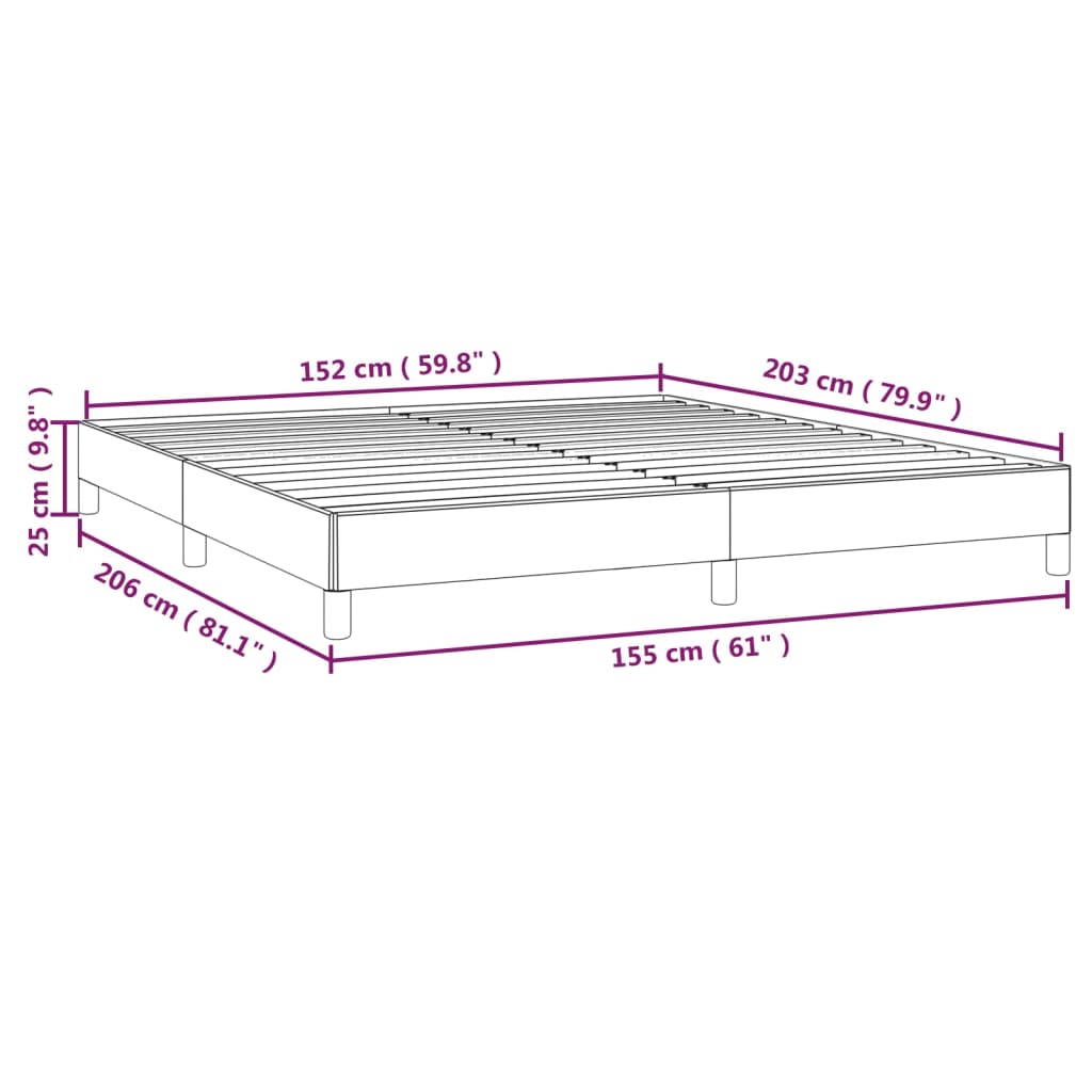 Bed Frame without Mattress Black 152x203 cm Queen Fabric