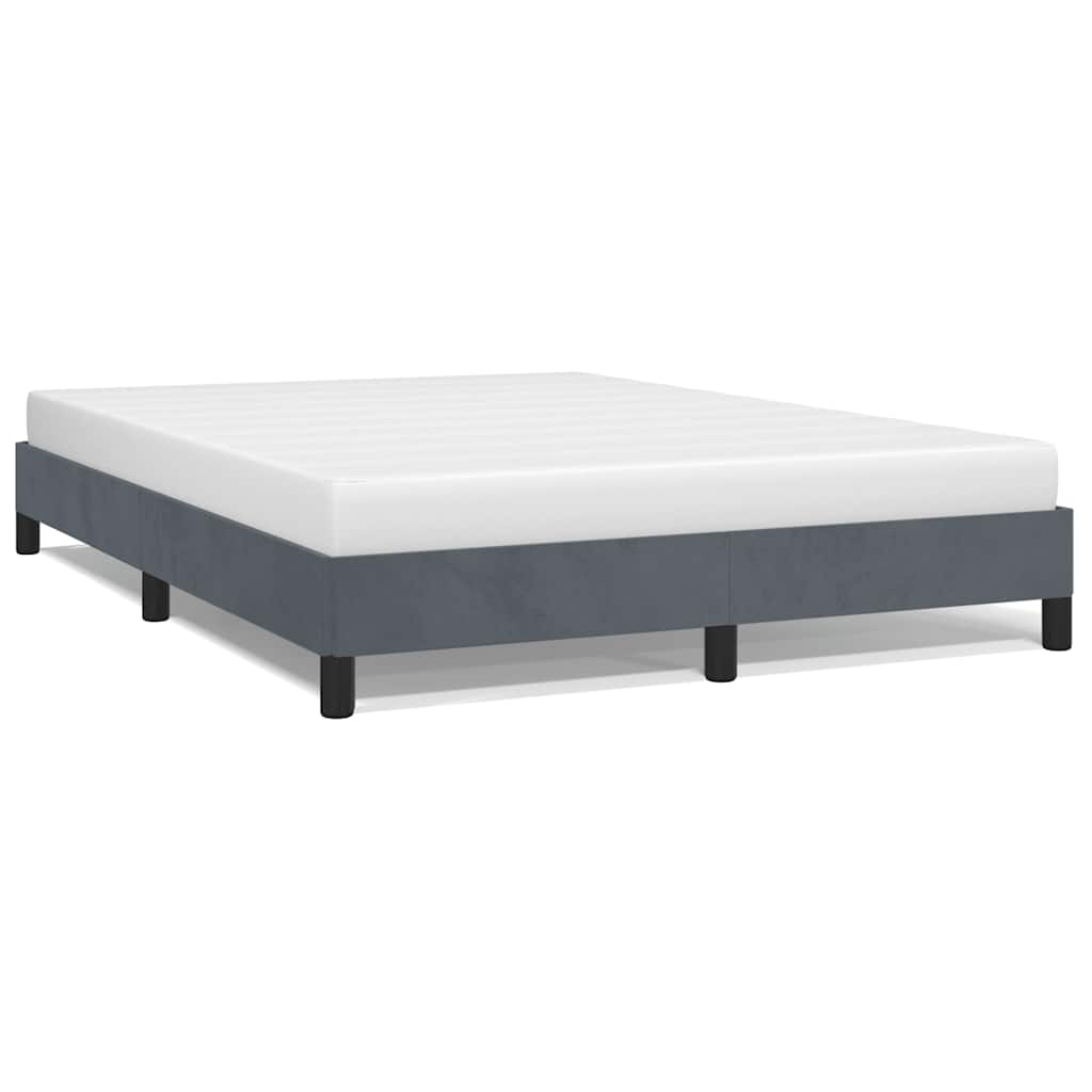 Bed Frame without Mattress Dark Grey 137x187 cm Double Velvet