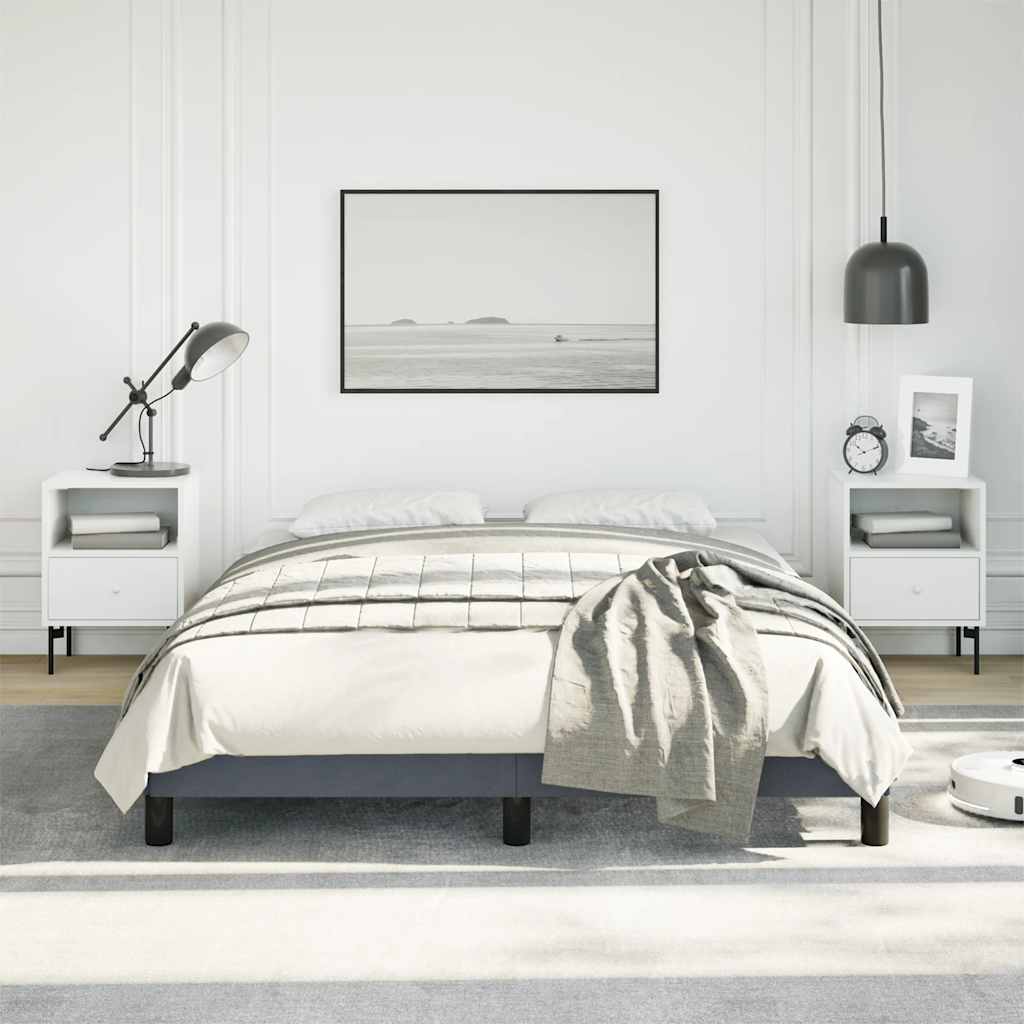 Bed Frame without Mattress Dark Grey 137x187 cm Double Velvet