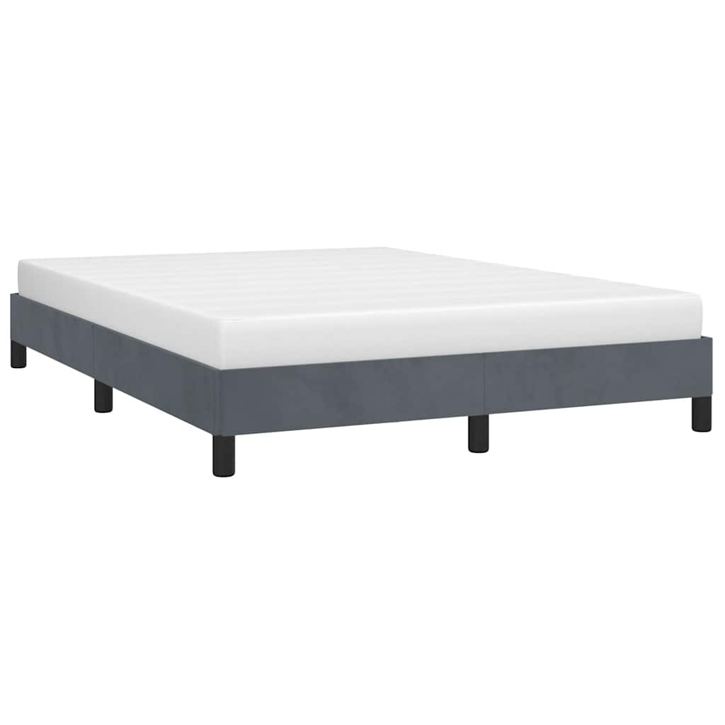 Bed Frame without Mattress Dark Grey 152x203 cm Queen Velvet