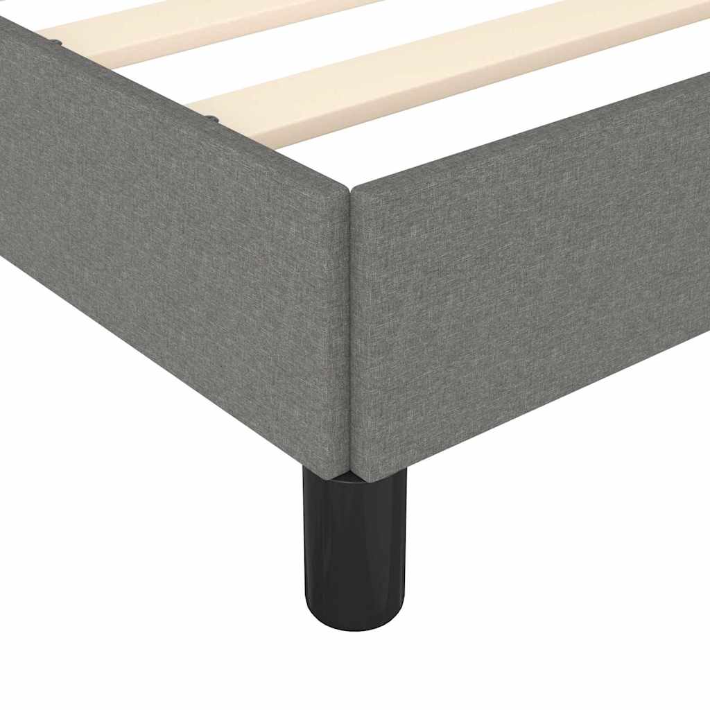 Bed Frame without Mattress Dark Grey 137x187 cm Double Fabric