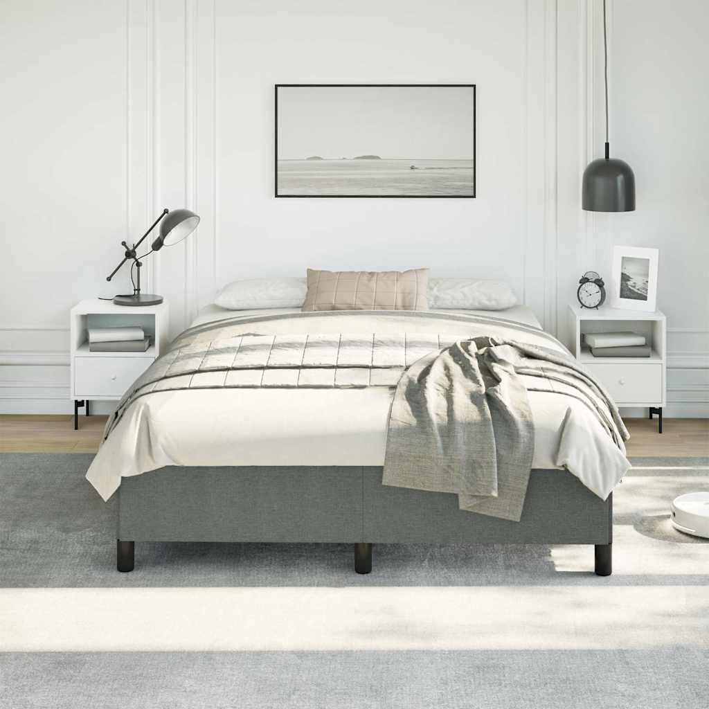 Bed Frame without Mattress Dark Grey 152x203 cm Queen Fabric
