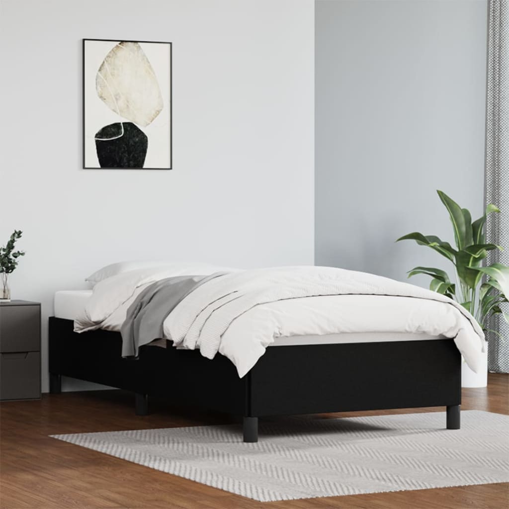Bed Frame without Mattress Black King Single Faux Leather
