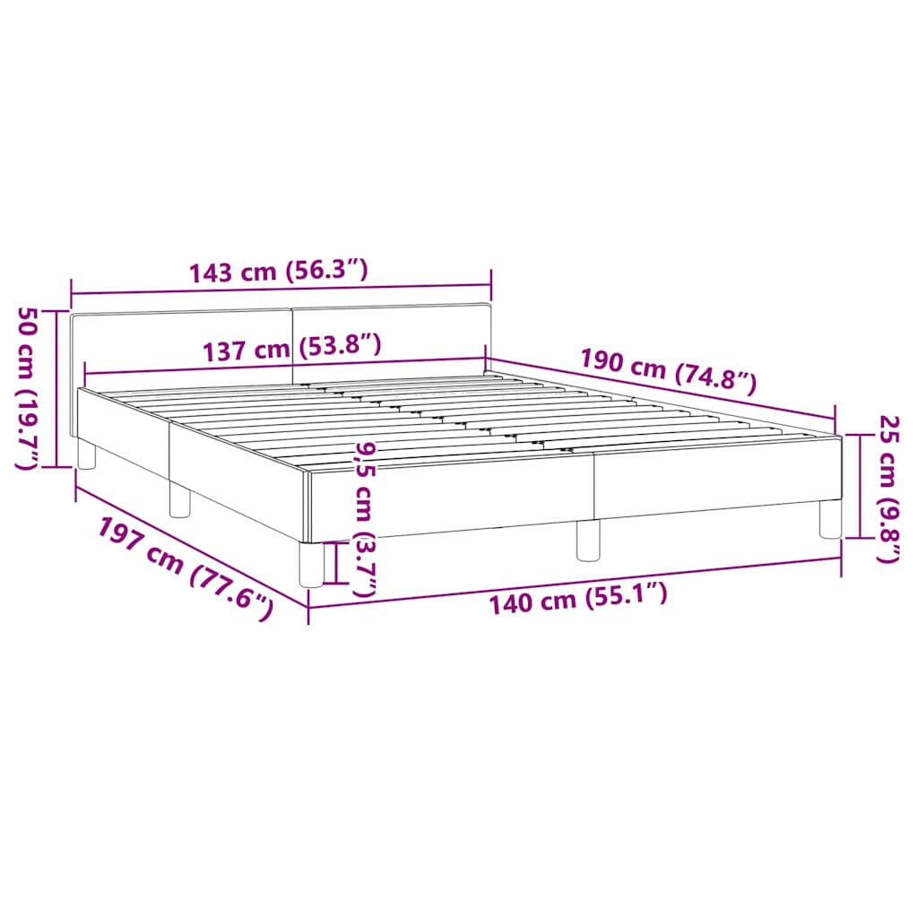 Bed Frame without Mattress Dark Grey Double Velvet
