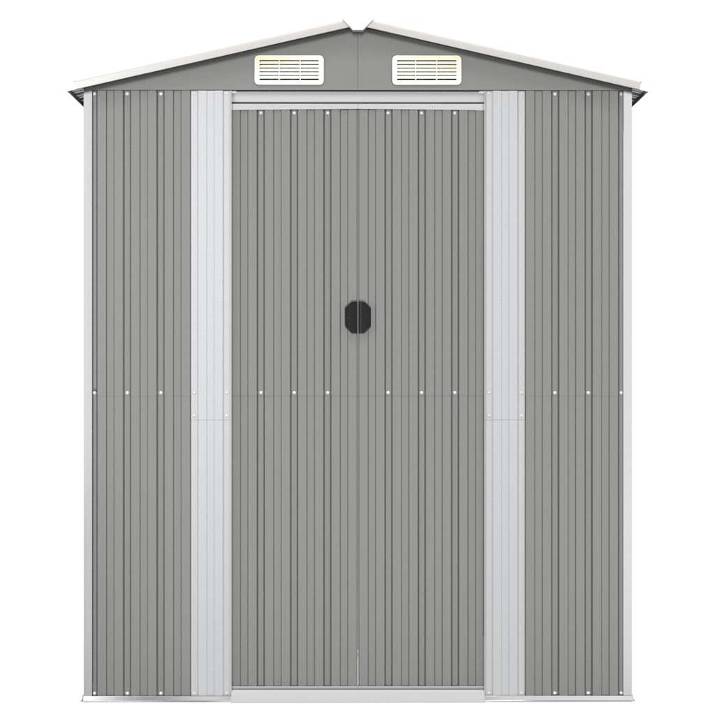 Garden Shed Light Grey 192x108x223 cm Galvanised Steel
