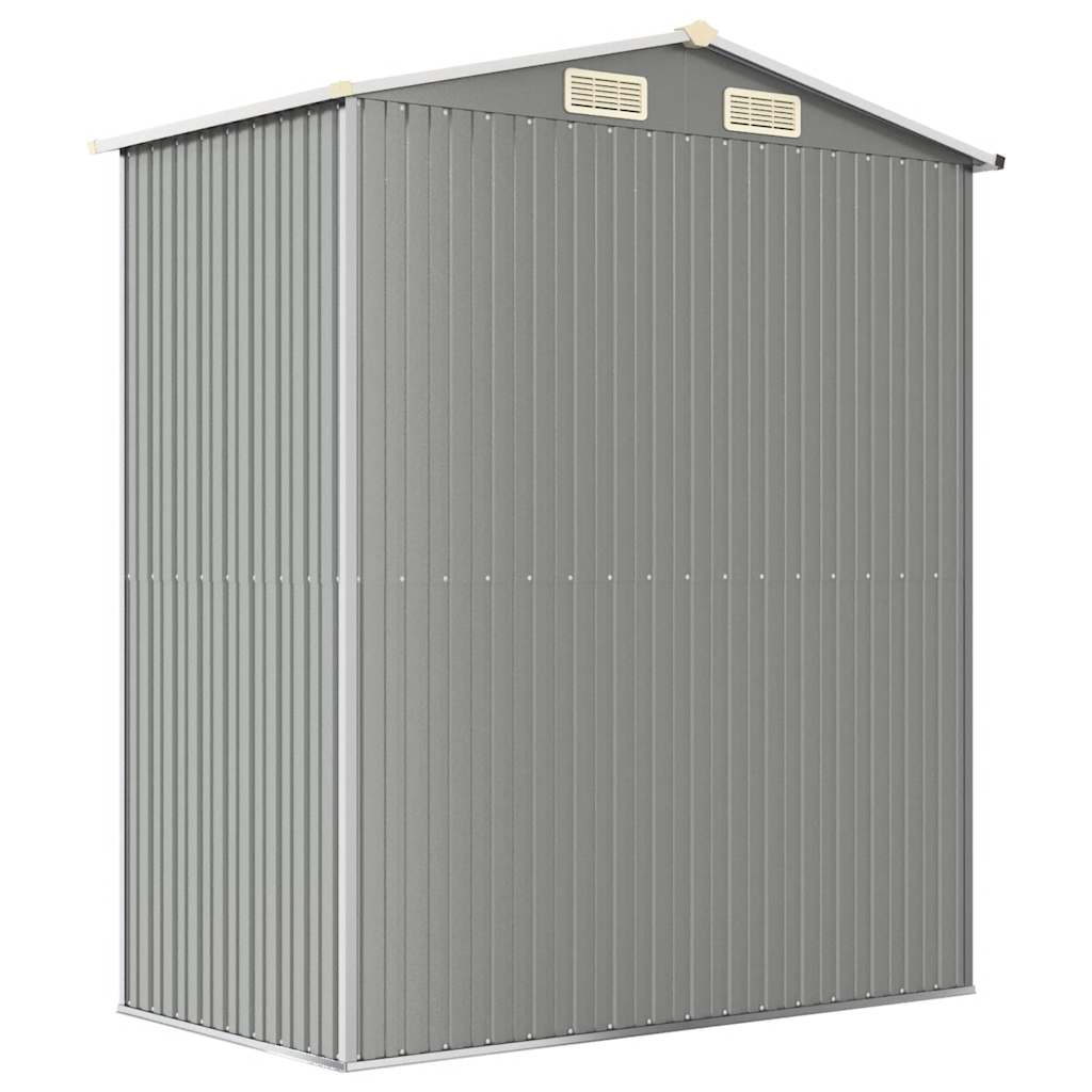 Garden Shed Light Grey 192x108x223 cm Galvanised Steel