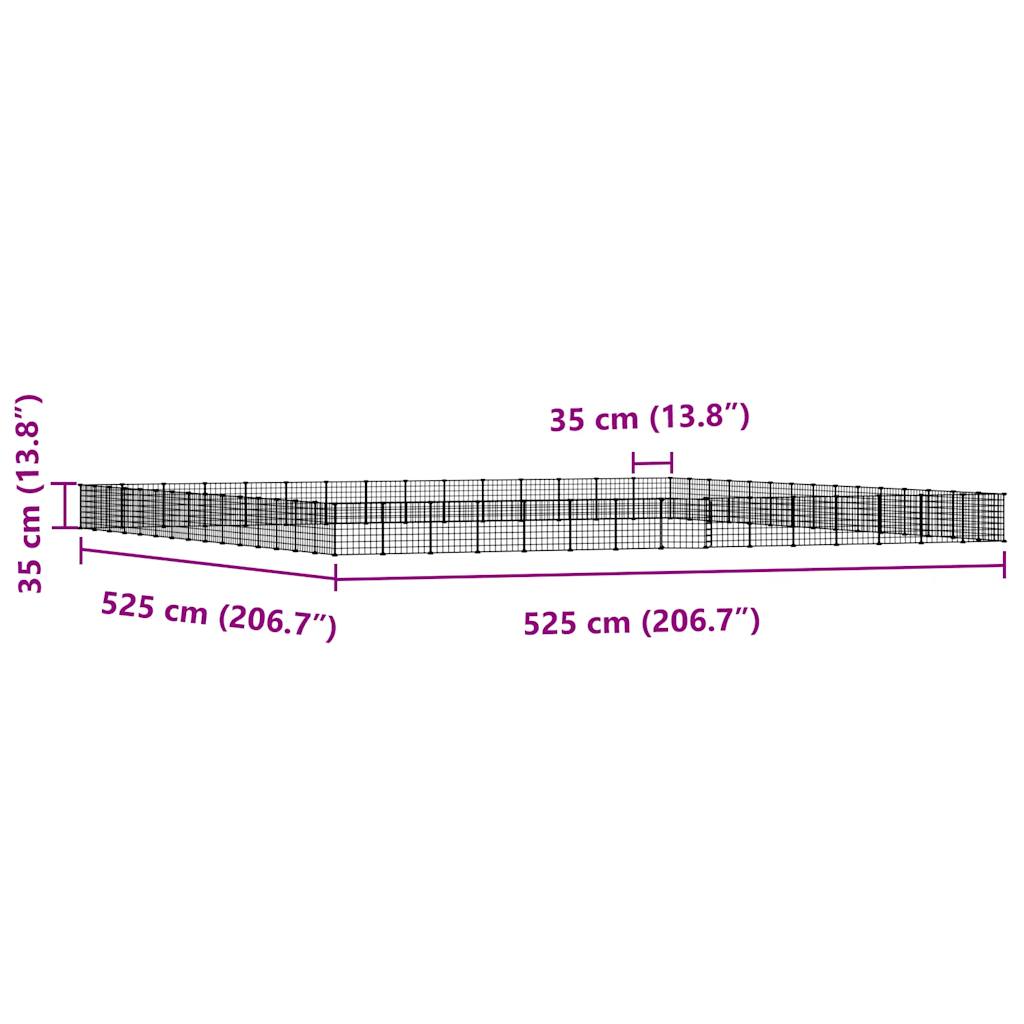 60-Panel Pet Cage with Door Black 35x35 cm Steel
