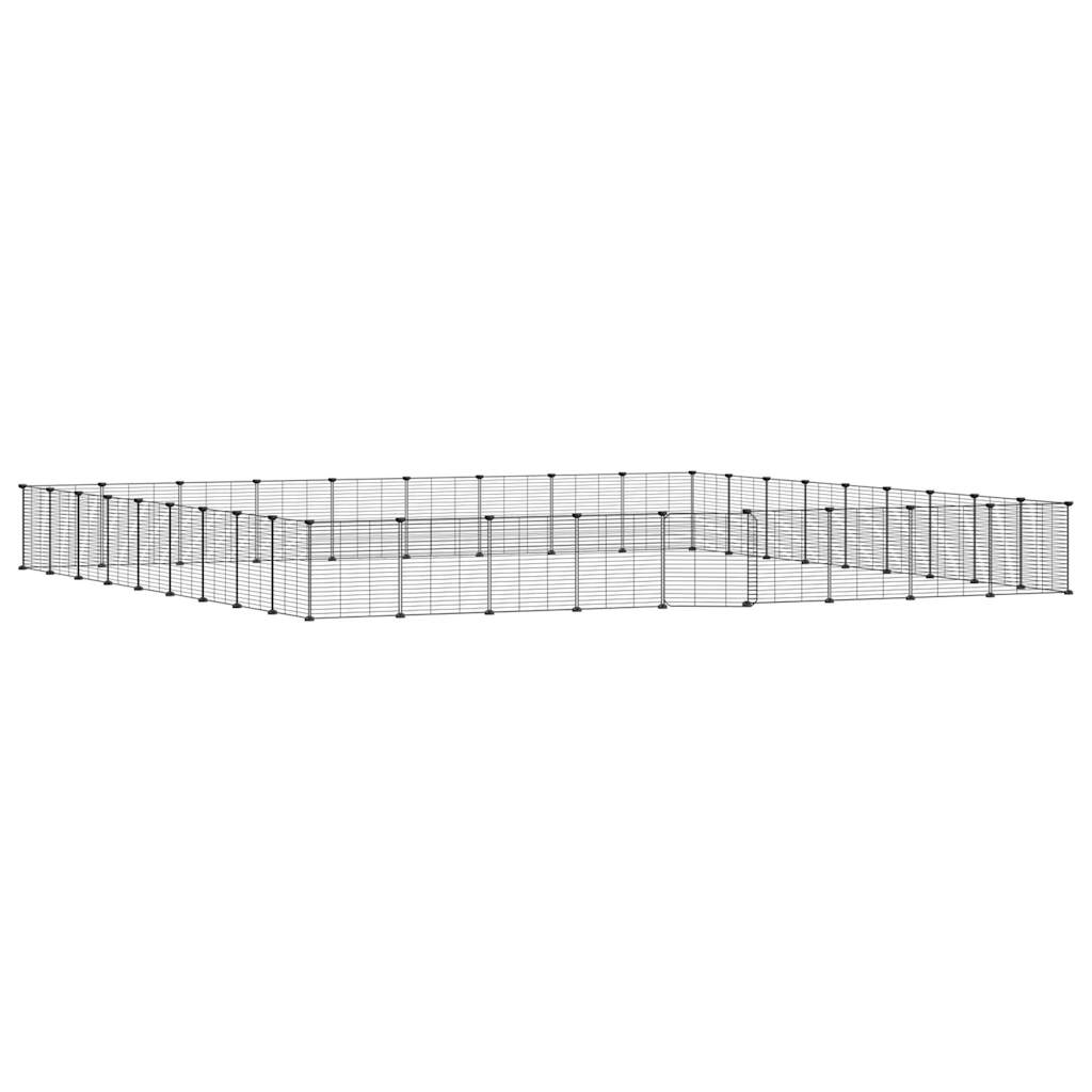 36-Panel Pet Cage with Door Black 35x35 cm Steel