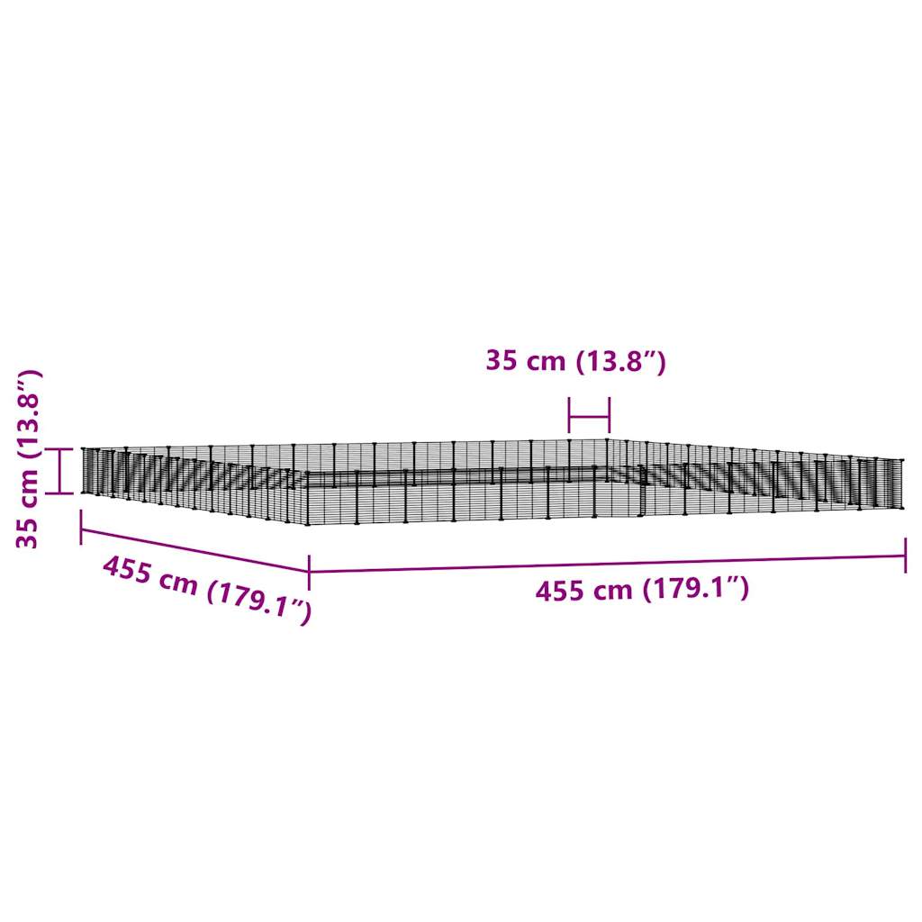52-Panel Pet Cage with Door Black 35x35 cm Steel