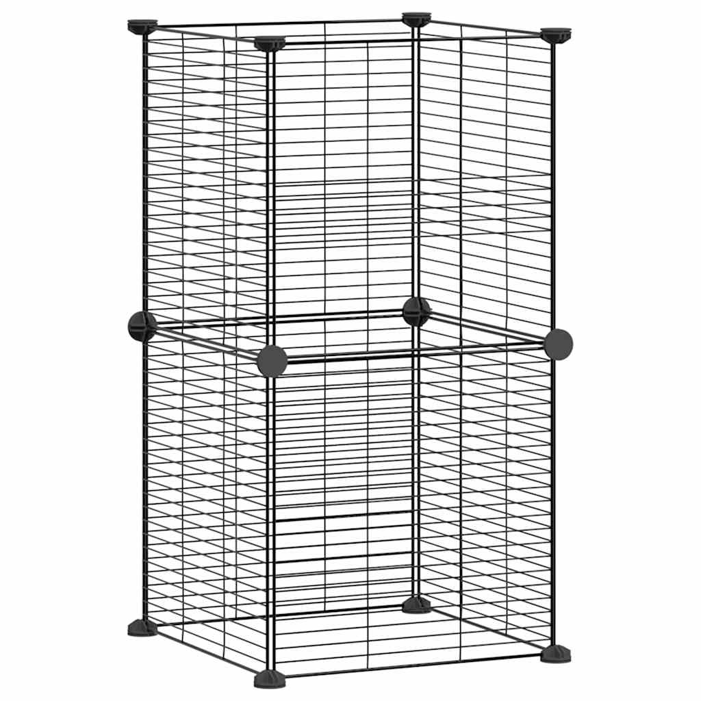 8-Panel Pet Cage Black 35x35 cm Steel