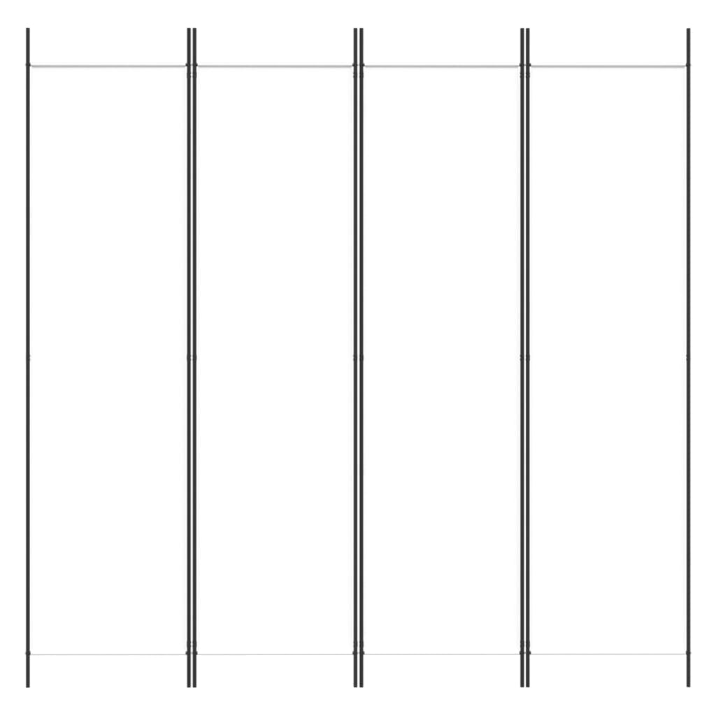 4-Panel Room Divider White 200x200 cm Fabric