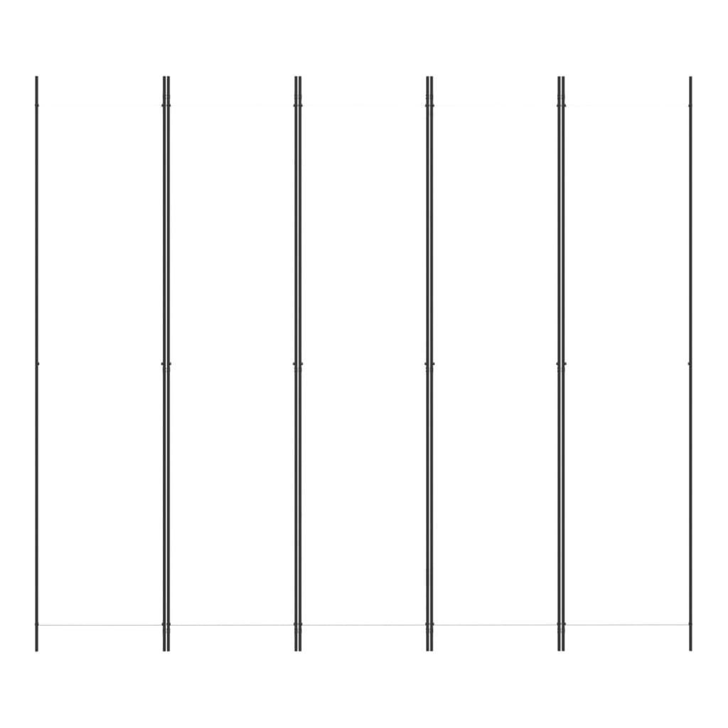 5-Panel Room Divider White 250x220 cm Fabric