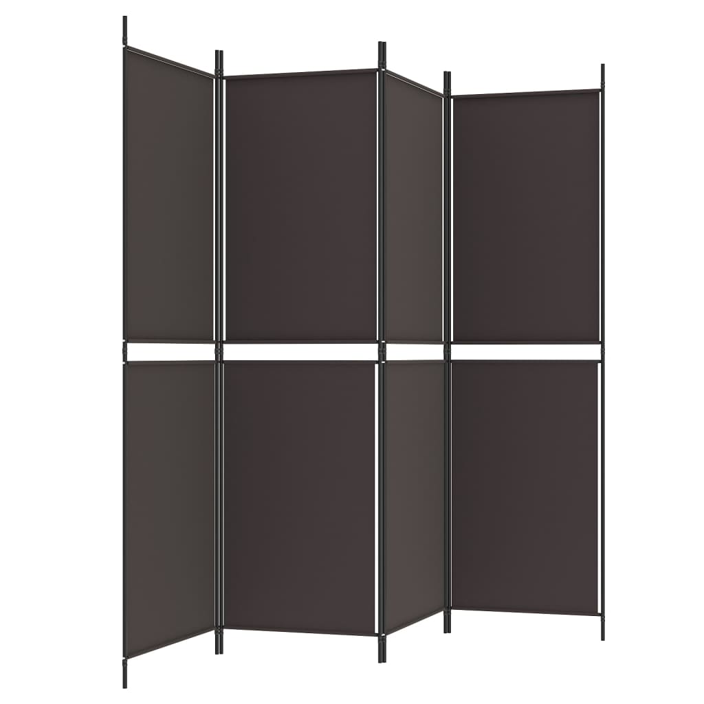 4-Panel Room Divider Brown 200x180 cm Fabric