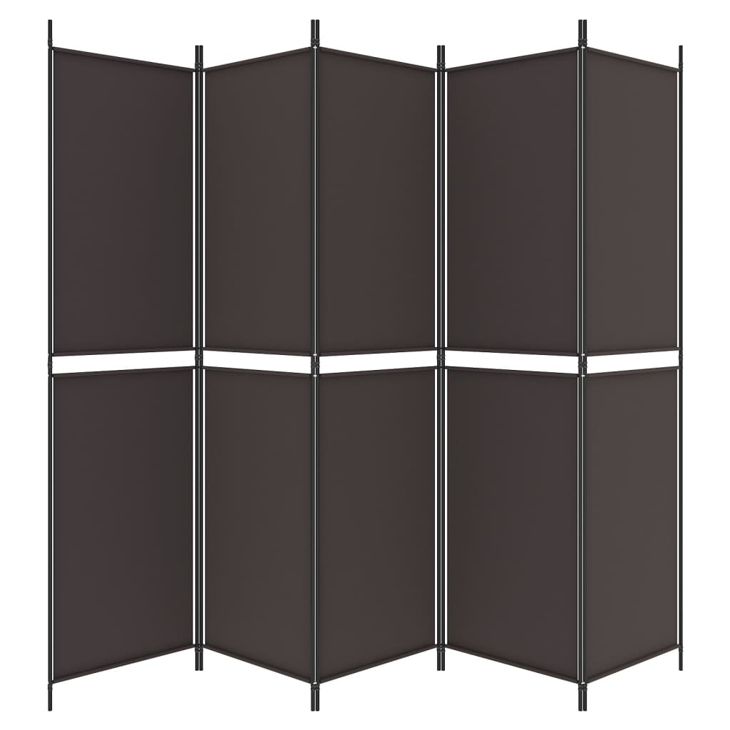6-Panel Room Divider Brown 300x220 cm Fabric