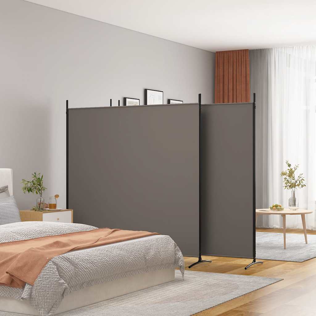 4-Panel Room Divider Anthracite 698x180 cm Fabric