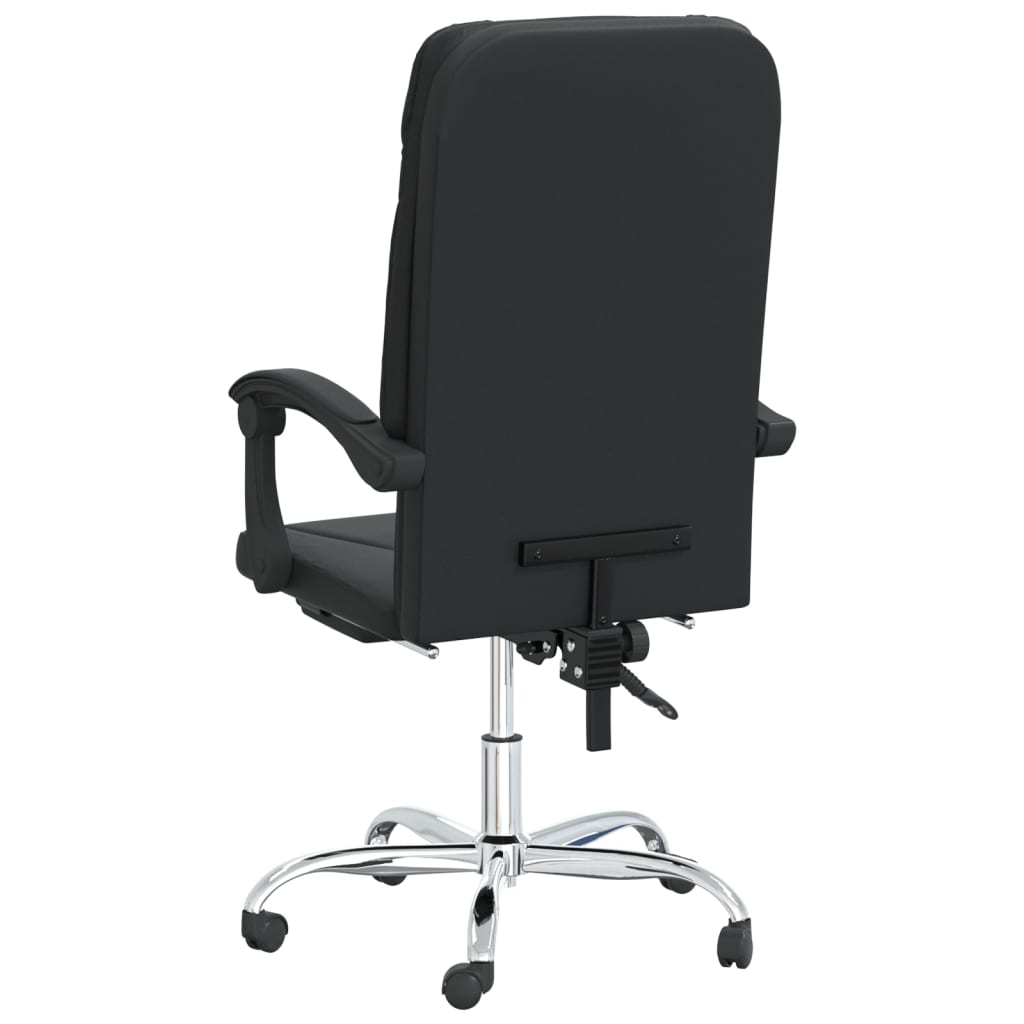 Reclining Office Chair Black Faux Leather