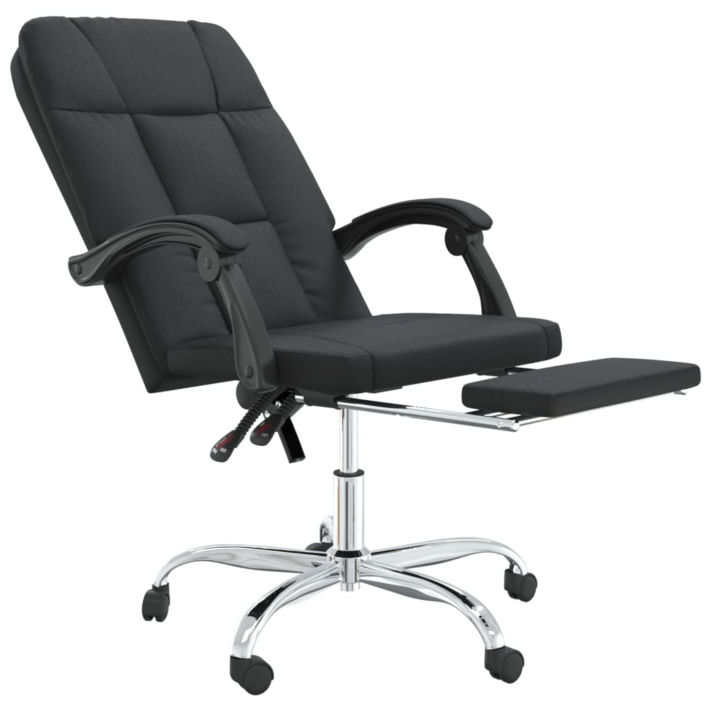 Reclining Office Chair Black Faux Leather