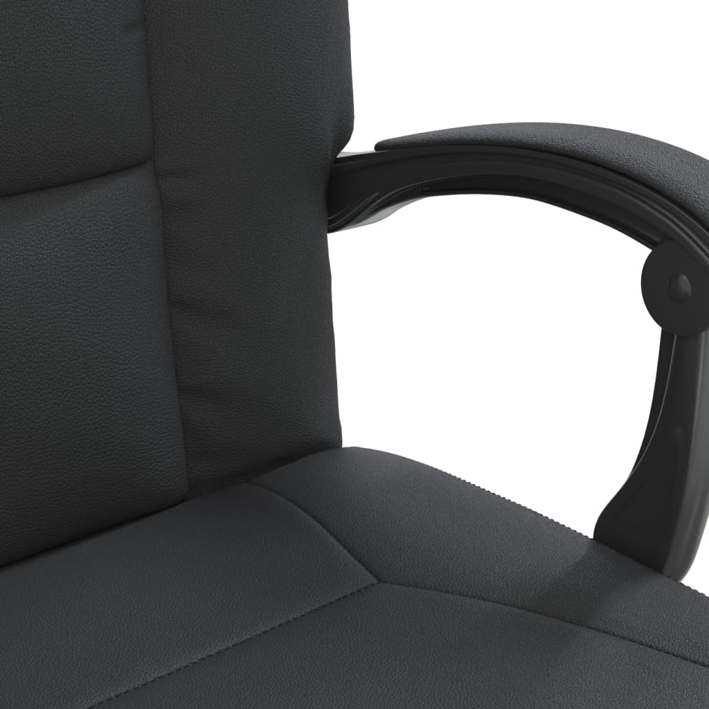 Reclining Office Chair Black Faux Leather