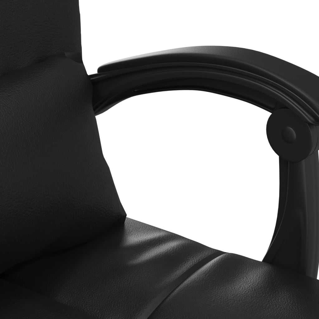 Massage Reclining Office Chair Black Faux Leather