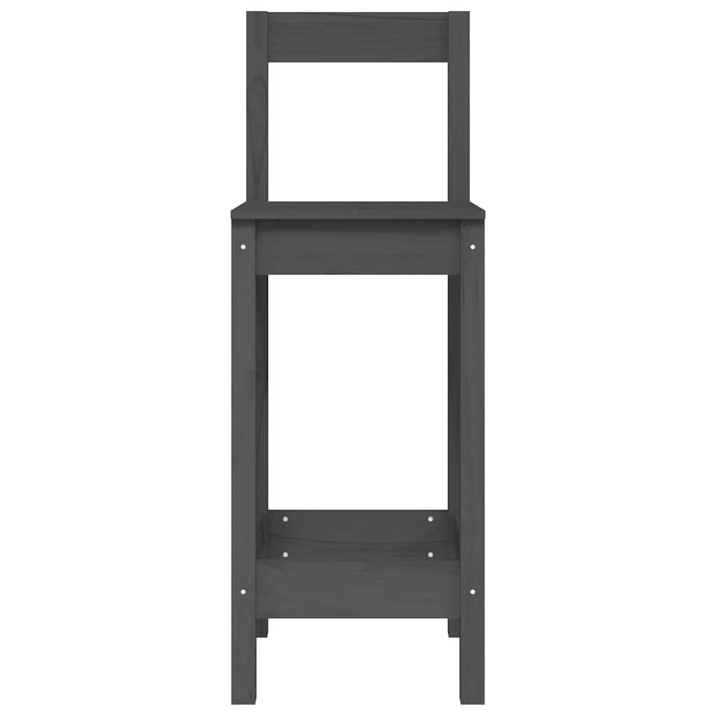 Bar Chairs 2 pcs Grey 40x41.5x112 cm Solid Wood Pine
