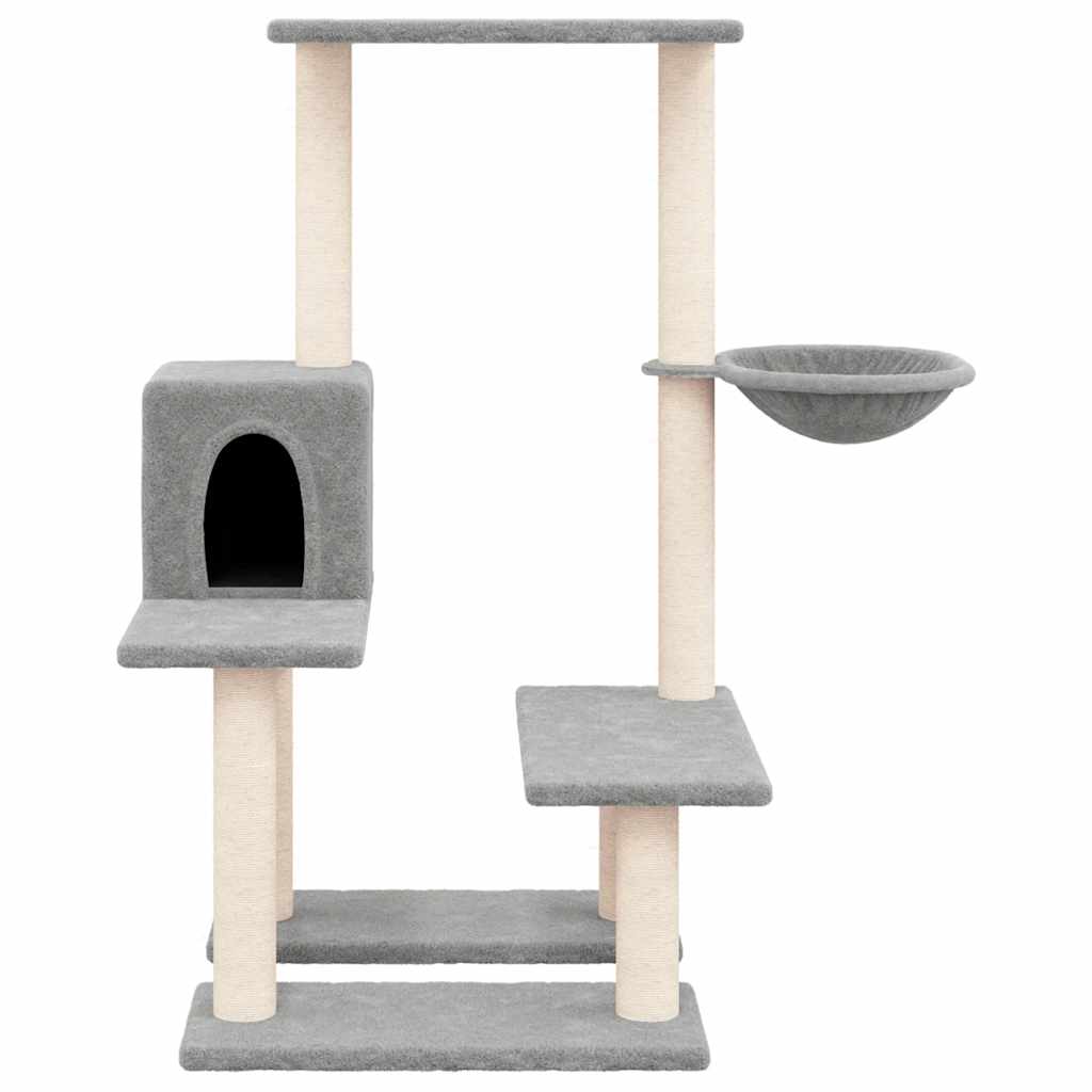 Cat Tree with Sisal Scratching Posts Light Grey 94.5 cm