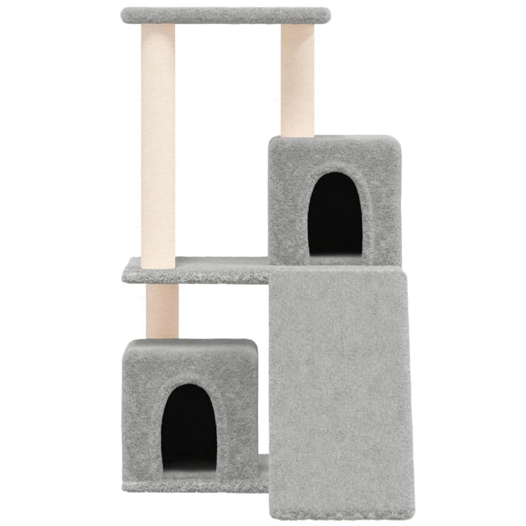 Cat Tree with Sisal Scratching Posts Light Grey 82 cm