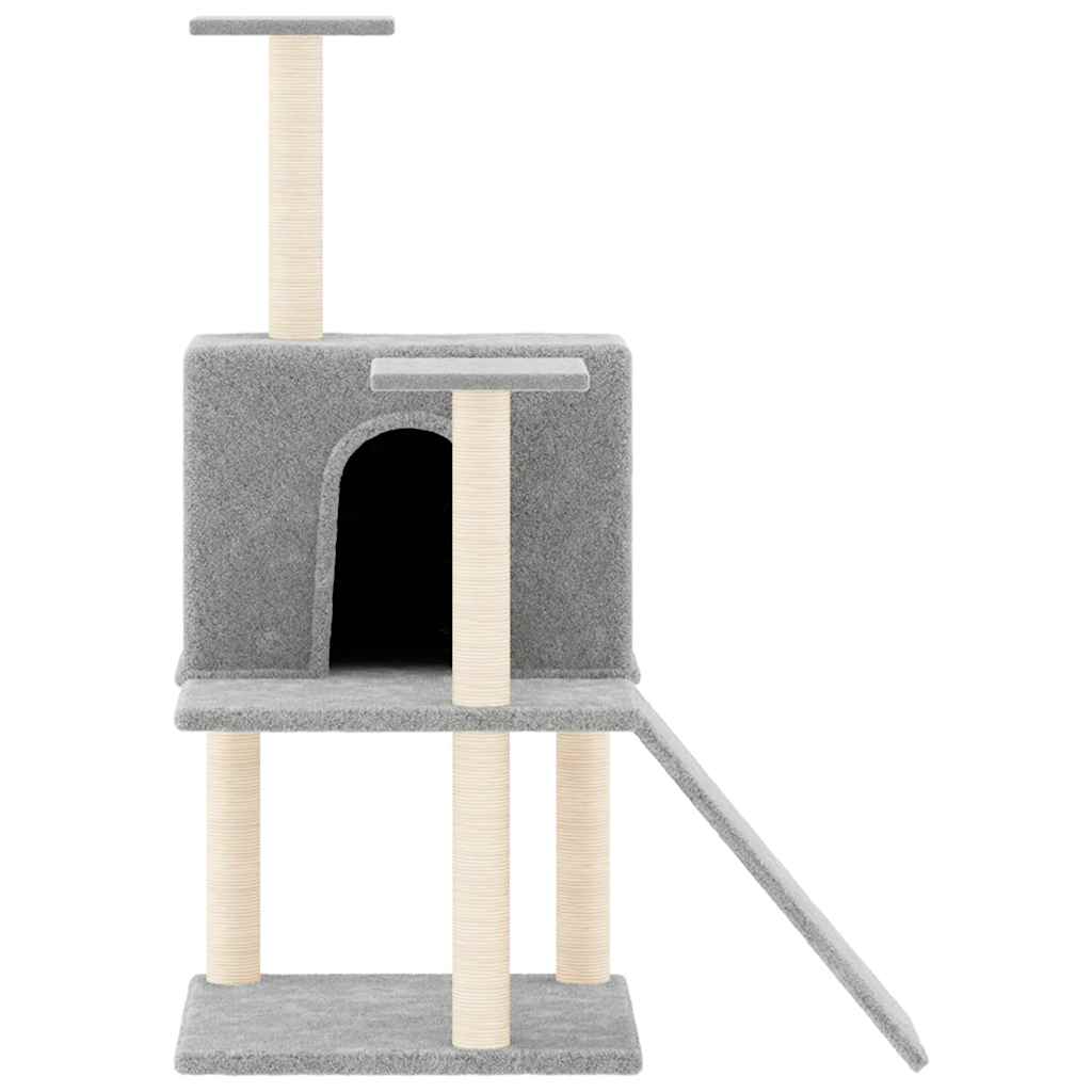 Cat Tree with Sisal Scratching Posts Light Grey 109 cm