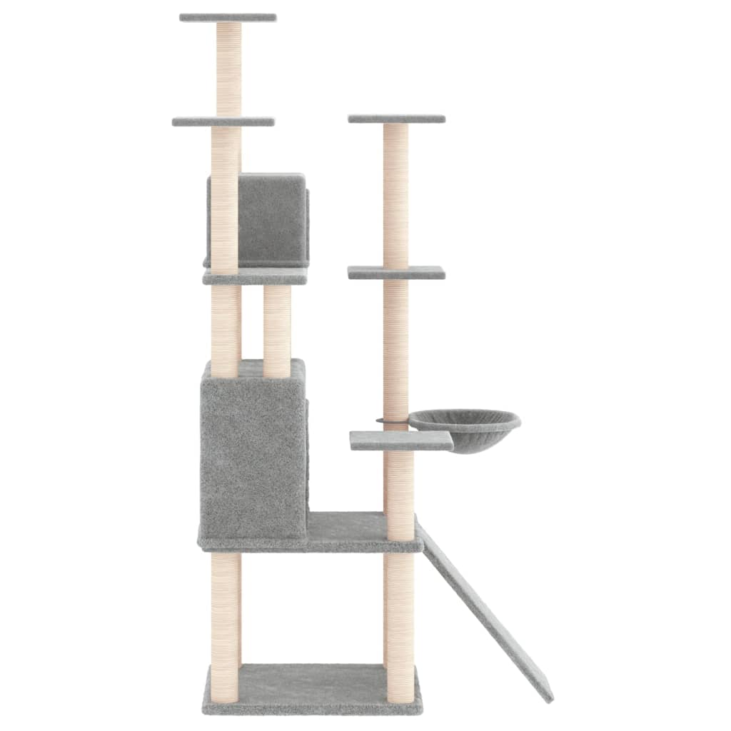 Cat Tree with Sisal Scratching Posts Light Grey 154 cm