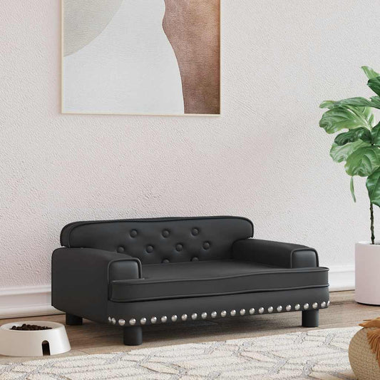 Dog Bed Black 70x45x30 cm Faux Leather