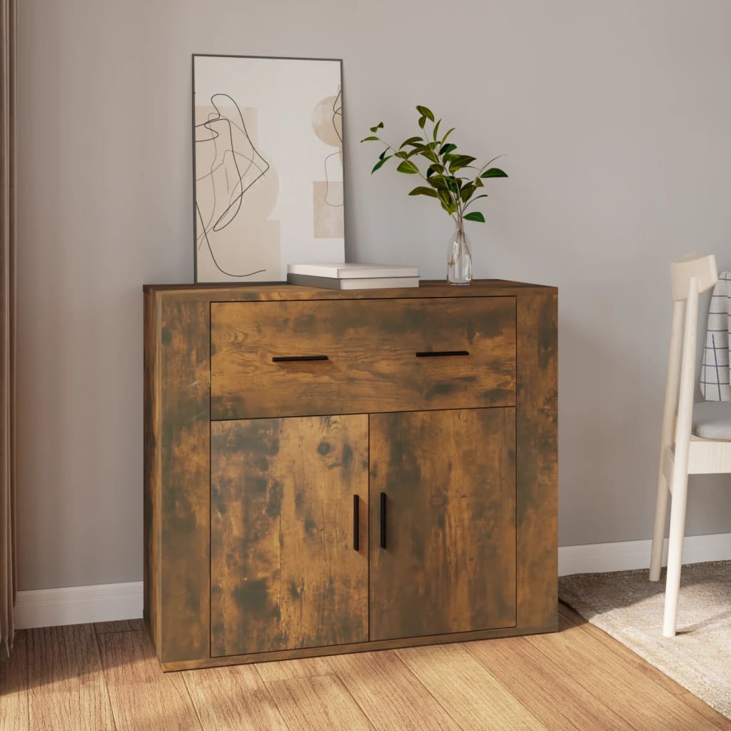 Sideboard Smoked Oak 80x33x70 cm Engineered Wood