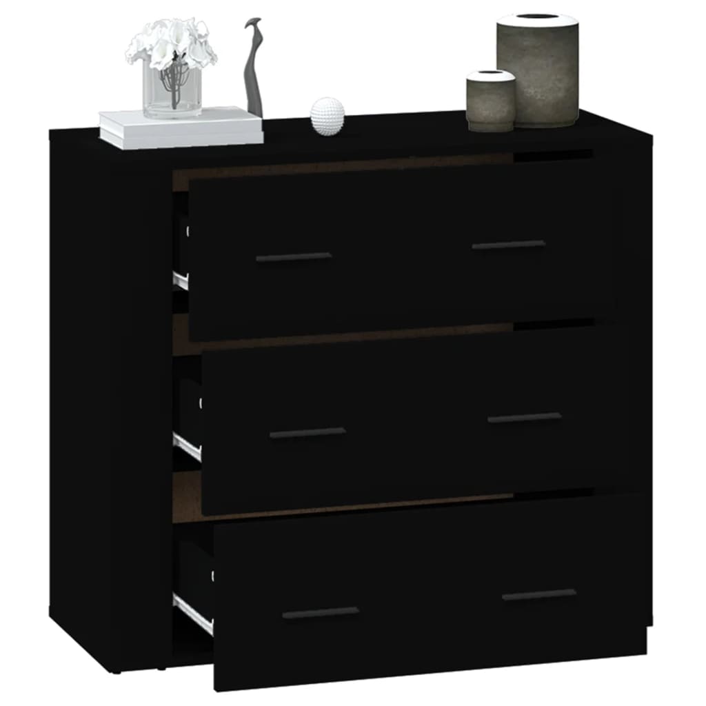 Sideboard Black 80x33x70 cm Engineered Wood