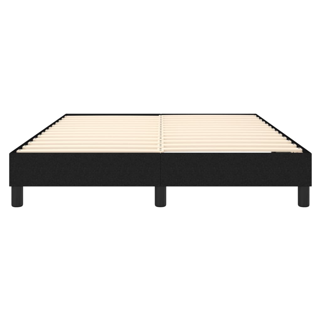 Box Spring Bed Frame Black Double Fabric